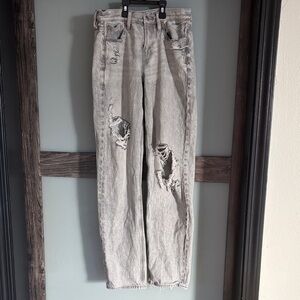 American Eagle Distressed Graywash Jeans Sz 2